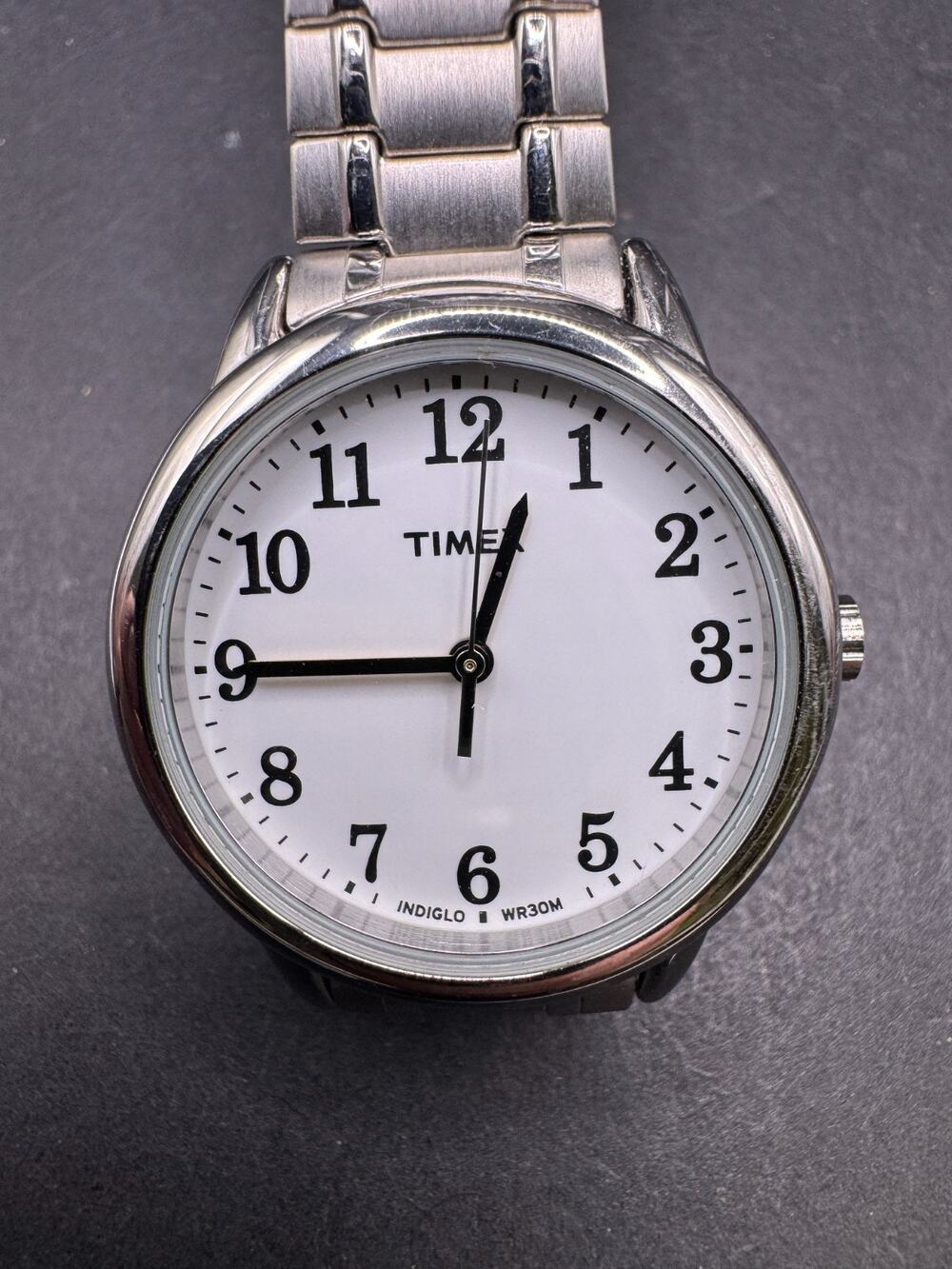 Timex Indiglo Women’s Watch WR30M Silver Tone Stainless Steel Band TW2P78500